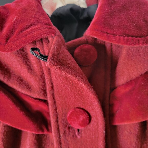 Vintage Petite Coquette Wool Children’s Girl Sz 2 Quilted/Lined, Velvet Trim EUC - Picture 9 of 11